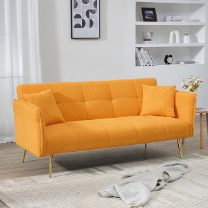 Racxily 70.1" Futon Sofa bed, Convertible Double Sofa Bed With Folding Armrests for Living Rooms and Small Spaces - 1 of 4