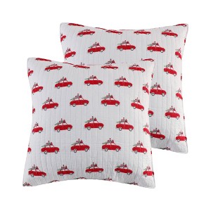 Road Trip  Cars Euro Sham Set of 2 Red - Levtex Home - 1 of 3