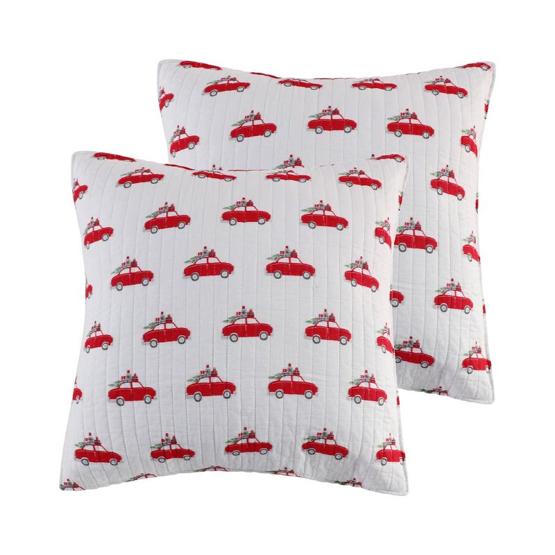 Road Trip  Cars Euro Sham Set of 2 Red - Levtex Home, 1 of 4