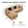 106" Teddy Velvet L-Shaped Sectional Sofa with Chaise, Boneless 32D High-Density Foam, Fluffy Comfy Couch with Curved Armrests, No Assembly - 4 of 4