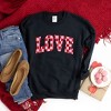 Simply Sage Market Women's Graphic Sweatshirt Distressed Love Checkered - 3 of 4