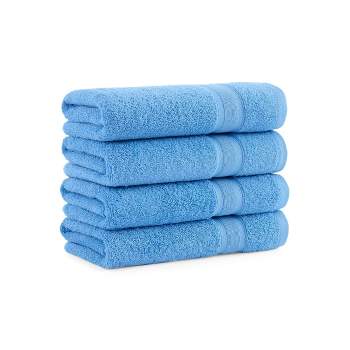 Aston & Arden Aegean Eco-Friendly Hand Towels (4 Pack), 18x30 Recycled Cotton Bathroom Towels, Solid Color