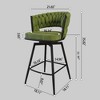 NicBex Technical Leather Suede Woven Swivel Dining Chairs Set of 2,Armless Upholstered Kitchen Chair with Curved Back for Dining Room,Kitchen - 3 of 4