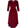 Women's Velvet V-Neck Formal Cocktail Party Dress - 4 of 4