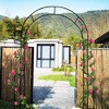 Metal Garden Arch W55" x H94.5" Garden Arbor Trellis Climbing Plants Support Rose Arch Outdoor Arch Black - 4 of 4