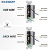 ELEGRP Decorator Double Rocker Light Switch, 2 Single Pole, 15A, 125V, in-Wall On/Off Switch, Self-grounding, w/Wall Plate, UL Listed,White 2PC - 4 of 4