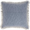 HomeRoots 22" Blue Cotton Throw Pillow With Fringe - 4 of 4
