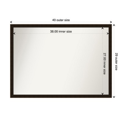 Espresso Brown Full Length Wood Bathroom Vanity Mirror