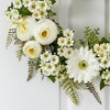 Nearly Natural 24-in Mixed Daisies and Ranunculus Wreath - 3 of 4