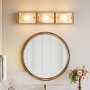 3 Tiles LED Bathroom Wall Lighting Fixtures Over Mirror, 22-Inch Cloud Glass Gold Copper Bathroom Vanity Light, 3CCT Adjustable LED Vanity Lights - 2 of 4