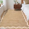 Modern Scalloped Living Room Rugs, Washable Solid Soft Bedroom Carpet Non Slip, Indoor Contemporary Home Decor Rugs - 2 of 4