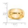 Black Bow Jewelry 7mm to 12mm 14K Yellow Gold Half Round Standard Fit Band - 3 of 4