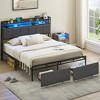 Full/Queen/King Size Bed Frame with Headboard and Storage Drawers - 3 of 4