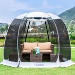 Leedor Outdoor Pop Up Portable Screen Tent with Mesh Netting Fiberglass Gazebo Gray