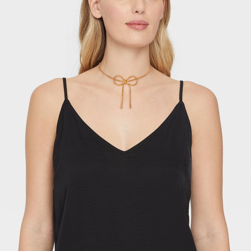 Snake Chain Bow Choker Necklace - Wild Fable&#8482; Gold, 3 of 7