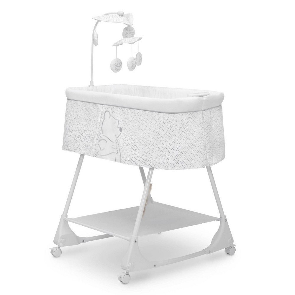 Photos - Cot Delta Children Disney Winnie the Pooh Bassinet with Stationary Mobile Arm,