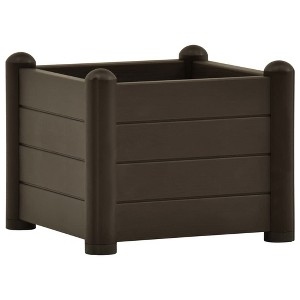 vidaXL Garden Raised Bed PP Mocha 16.9"x16.9"x13.8" - 1 of 4