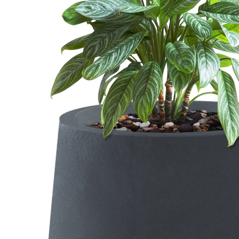 Rosemead Home &#38; Garden 3pc Concrete Outdoor Planter Pots Black, 3 of 8