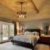 PAKOKULA 18.3 in. 3-Light Black and Walnut Drum Chandelier with Metal Cage Shades, Farmhouse & Industrial Ceiling Light - 2 of 4