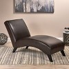 Finlay Leather Chaise Lounge Brown - Christopher Knight Home - image 2 of 4