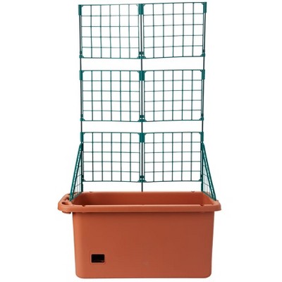 The Lakeside Collection Vegetable Planter With Wheels And Trellis - 58 Inch Self Watering