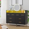 COZONY Dresser TV Stand 8-Drawer Wooden Entertainment Center with LED Light Charging Station Wide Storage for Bedroom Living Room - 4 of 4