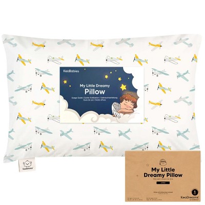 KeaBabies Jumbo Toddler Pillow with Pillowcase, 14X20 Soft Organic Toddler Pillows for Sleeping, Kids Travel Pillow