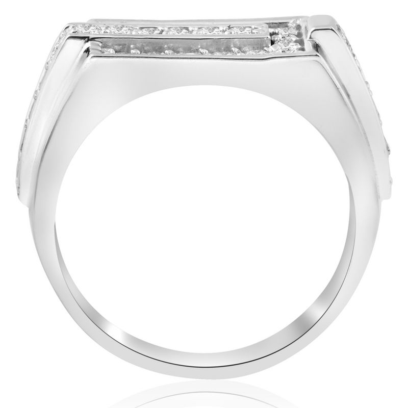 Pompeii3 3/4ct Diamond Mens Wedding Ring 10k White Gold, 2 of 6