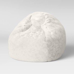 XL Fuzzy Kids' Bean Bag Cream - Pillowfort™ - 1 of 4