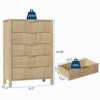 Fluted 5 Drawer Dresser For Bedroom, 44" Tall Slim Nightstand for Small Spaces, Wooden Chest of Drawers, Storage Organizer for Living Room - 3 of 4