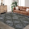 Acekool Washable Bedroom Area Rug, Non Slip Low Pile Boho Floral Carpet, Soft Foldable Small Rug for Bedside, Living Room - 4 of 4