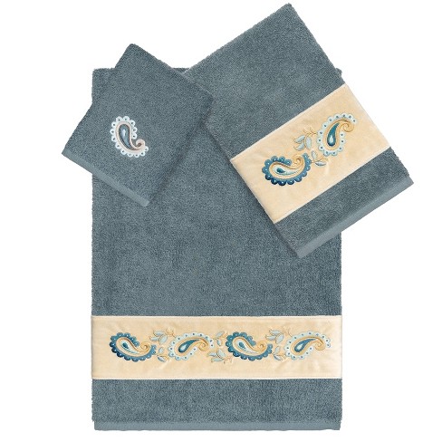 Alev Jacquard Bath/Hand Towel set Gray - Linum Home Textiles