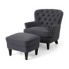 GDFStudio Jaxen Contemporary Fabric Tufted Club Chair and Ottoman Set - 2 of 4