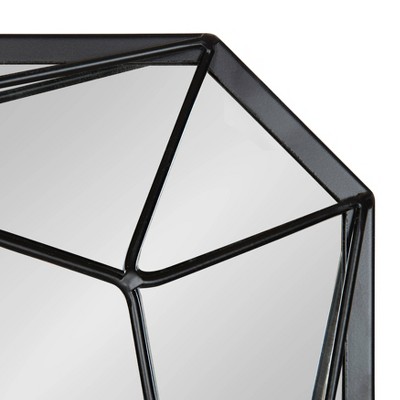 Keyleigh Black Geometric Metal Frame Rectangular Wall Mirror
