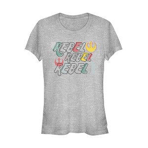 Juniors Womens Star Wars Pop '80s Rebel T-Shirt - 1 of 3