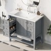 Whisen 36" Bathroom Storage Cabinet Bathroom Vanity with Ceramic Sink, One Cabinet and 3 Drawers - 3 of 4