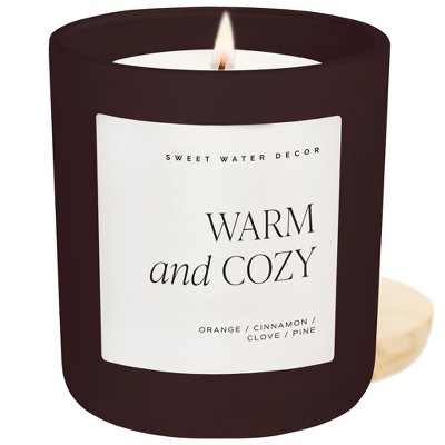 Warm and Cozy Soy Candle - Brown Matte Jar - 15 oz