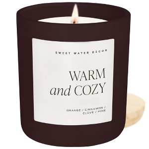 Warm and Cozy Soy Candle - Brown Matte Jar - 15 oz - 1 of 4
