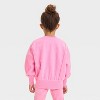 Grayson Mini Toddler Girls' Fleece Sweatshirt - Pink - 3 of 4