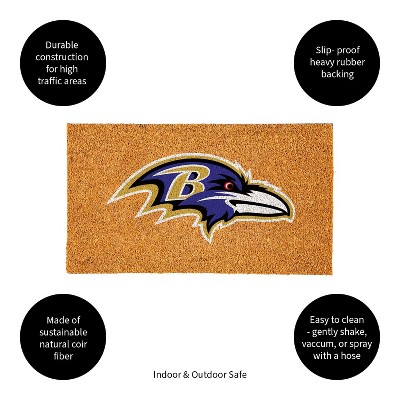 Baltimore Ravens Natural Coir Outdoor Doormat 28 x 16 Inches