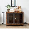 Gulches Pet Owners' Dream Find: Spacious 38.58"W x 25.2"D x 27.17"H Rustic Brown Dog Crate Side Table - 2 of 4
