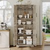 70" White Tall Kitchen Pantry Cabinet with 4 Doors and Adjustable Shelves, Freestanding Storage Cabinet for Bathroom, Dining Room, Living Room - 2 of 4