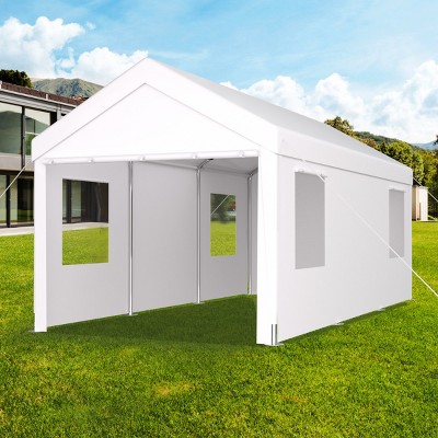 10 x 20 FT Heavy Duty Carport,Portable Garage Canopy with Roll-Up Doors And Windows,Waterproof UV-Resistant Shelter-Maison Boucle