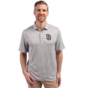 San Diego Padres Cutter & Buck Forge Eco Double Stripe Stretch Recycled Mens Big &Tall Polo - 1 of 1