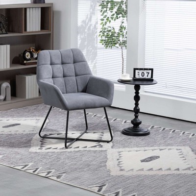 CAVINAS Velvet Accent Chair with Adjustable Foot Nails and Metal Legs,Cozy Upholstered Living Room Chairs,Reading Chairs for Living Room