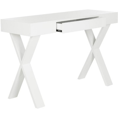 White Lacquer One Drawer Vanity Desk