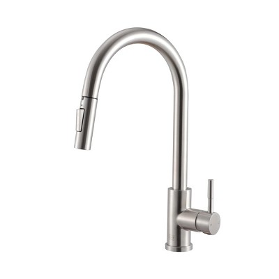 Elegant Lighting Jack Single Handle Pull Down Sprayer Kitchen Faucet in Brushed Nickel