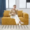 NicBex Modern Chenille Loveseat Sofa with Left Arm & Removable Pillows, Minimalist 2-Seater Sofa for Living Room & Bedroom, Beige - 3 of 4