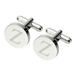 Unique Bargains Alphabet Copper Round Men Cuff Links - 1 of 4