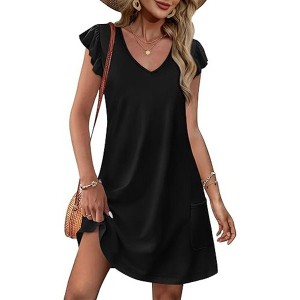 LEVEN SIXTEEN Loose Swing Summer Dress With Pockets - 1 of 3
